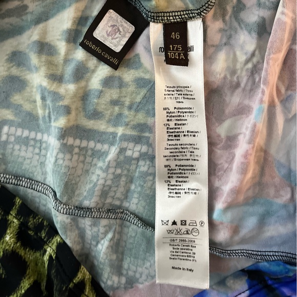 Roberto Cavalli Floral Leopard Print Bodycon Midi Dress IT 46 / US Large - Picture 7 of 7